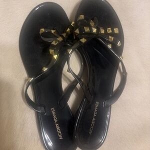 Victoria Adames studded jelly sandal black/Gold  size 41.